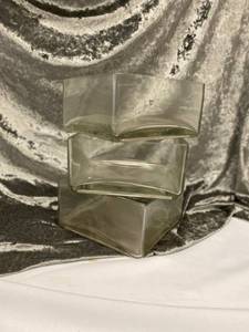 lot 692 image: Square Glass Planters (3)
