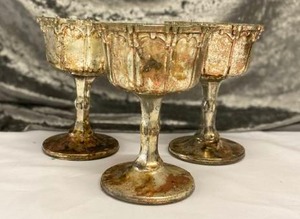 lot 631 image: Rose Gold weathered look Goblets (3)