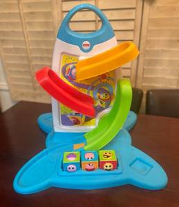 lot 208 image: Fisher Price Roller Blocks Play Wall complete with 3 blocks