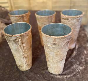 lot 719 image: 5 Birch Bark Buckets