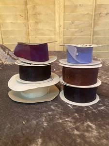 lot 728 image: Various Spools of Ribbon - See Pictures for width and colors