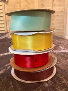 lot 740 image: Various Spools of Ribbon - See Pictures for width and colors