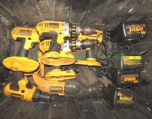 lot 236 image: Dewalt cordless drills and chargers as shown