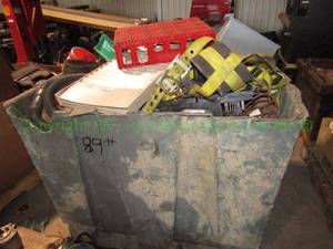 lot 151 image: Huge tote full of assorted industrial parts, hardware and electronics