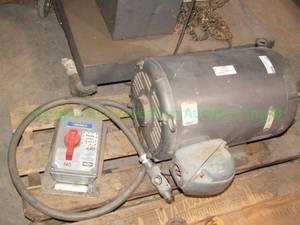 lot 137 image: Baldor heavy duty industrial motor with safety switch