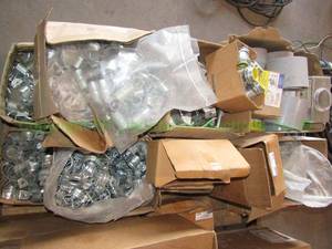 lot 119 image: Assorted electrical conduit connectors and hardware as shown, generous quantity