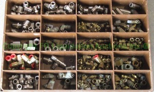 lot 39 image: Assorted brass & stainless steel industrial fittings in storage box