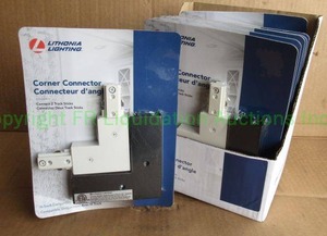 lot 60 image: Lithonia Lighting track light corner connector, unused in blister packs, 8 count