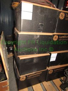 lot 75 image: GE Lumination LED luminaire recessed light fixtures, never installed in original box, 4 total