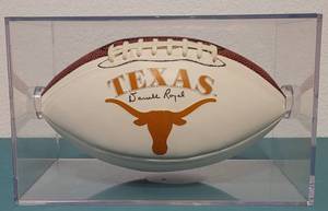 lot 2 image: TEXAS LONGHORNS FOOTBALL SIGNED BY LEGENDARY COACH DARRELL ROYAL AS SHOWN.