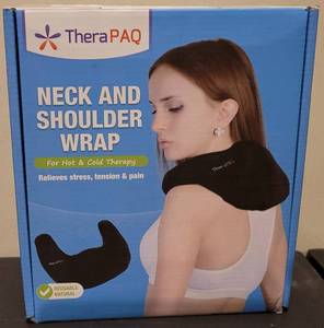 lot 8 image: THERA PAQ NECK AND SHOULDER WRAP FOR HOTCOLD THERAPY IN BOX AS SHOWN.