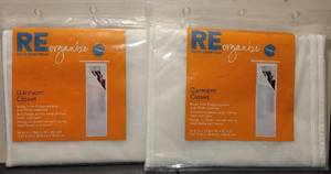 lot 12 image: LOT OF 2 ROOM ESSENTIALS REorganize  GARMENT CLOSETS IN UNOPENED PACKAGES AS SHOWN. EACH APPROX. 54 H x 14.5 W x 20 D. (YOUR BID X 2)