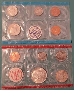lot 16 image: LOT OF 2 UNCIRCULATED MINT SETS IN ORIGINAL MINT PACKAGING AS SHOWN. (1) DENVER MINT COINS AND (1) PHILADELPHIASAN FRANCISCO MINT COINS. (YOUR BID X 2)