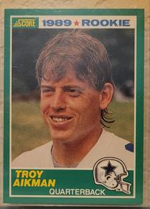 lot 58 image: SCORE 1989 TROY AIKMAN DALLAS COWBOYS ROOKIE CARD #270 AS SHOWN. SEARCH IT UP
