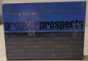 lot 85 image: 1997 UPPER DECK PREMIER PROSPECTS SET INCLUDING KOBE BRYANT IN NEW, UNOPENED BOX AS SHOWN. TWENTY TOP NBA ROOKIES.