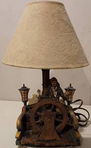 lot 86 image: HAMPTON BAY LAMP WITH SHADE IN STYLE, COLOR, AND CONDITION SHOWN. APPROX. 7 W x 7 D x 15 H WSHADE.