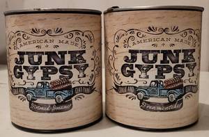 lot 87 image: LOT OF 2 JUNK GYPSY PAINT CANS IN COLORS SHOWN. (YOUR BID X 2)
