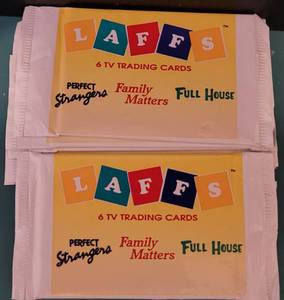 lot 111 image: LOT OF 7 1991 UNOPENED PACKS OF LAFFS TV TRADING CARDS AS SHOWN. (YOUR BID X 7)