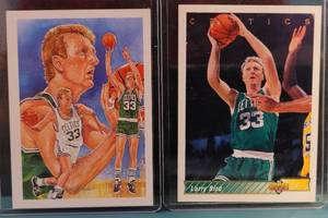 lot 114 image: LOT OF 2 LARRY BIRD TRADING CARDS AS SHOWN. (YOUR BID X 2)