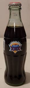 lot 129 image: 1995 COMMEMORATIVE SUPER BOWL XXIX FULL COCA-COLA BOTTLE AS SHOWN. JANUARY 29, 1995.