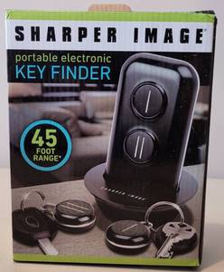lot 192 image: SHARPER IMAGE PORTABLE ELECTRONIC KEY FINDER IN BOX AS SHOWN.