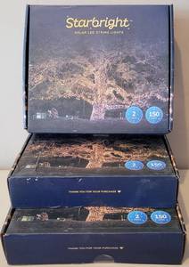 lot 194 image: LOT OF 3 BOXES OF STARBRIGHT SOLAR LED STRING LIGHTS IN BOXES AS SHOWN. (YOUR BID X 3)