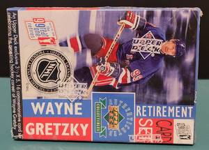 lot 175 image: 1999 UPPER DECK WAYNE GRETZKY RETIREMENT CARD SET IN ORIGINAL UNOPENED BOX AS SHOWN.