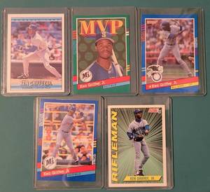 lot 176 image: LOT OF 5 KEN GRIFFEY JR. TRADING CARDS AS SHOWN. (YOUR BID X 5)