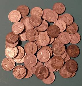 lot 199 image: LOT OF 54 PRE-1965 NICKELS AS SHOWN. (YOUR BID X 54)