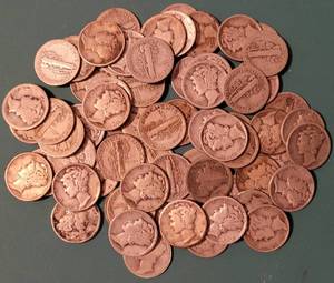 lot 208 image: LOT OF 68 SILVER MERCURY DIMES AS SHOWN. (YOUR BID X 68)