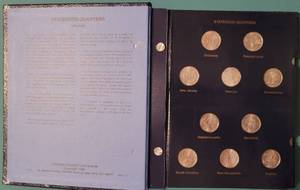 lot 211 image: LOT OF STATEHOOD QUARTERS IN COLLECTORS BINDER AS SHOWN. MISSING 4 QUARTERS.