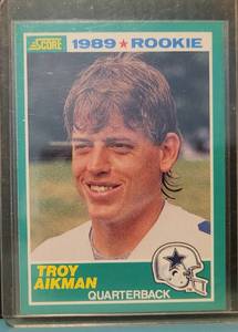lot 218 image: SCORE 1989 TROY AIKMAN DALLAS COWBOYS ROOKIE CARD #270 AS SHOWN. SEARCH IT UP