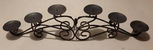 lot 222 image: WROUGHT IRON STYLE CANDLE HOLDER IN STYLE, COLOR, AND CONDITION AS SHOWN.
