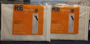 lot 228 image: LOT OF 2 ROOM ESSENTIALS REorganize  GARMENT CLOSETS IN UNOPENED PACKAGES AS SHOWN. EACH APPROX. 54 H x 14.5 W x 20 D. (YOUR BID X 2)