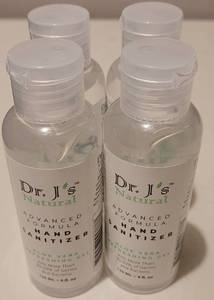 lot 243 image: LOT OF 4 BOTTLES OF DR. JS NATURAL HAND SANITIZER AS SHOWN. EACH 4 OZ. (YOUR BID X 4)