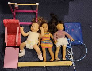 lot 250 image: (2) AMERICAN GIRL DOLLS WITH ACCESSORIES PLUS MORE AS SHOWN.