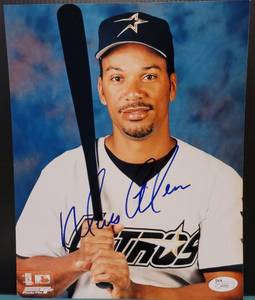 lot 269 image: 8 X 10 PHOTO SIGNED BY FORMER ASTROS PLAYER MOISES ALOU WITH COA AS SHOWN.