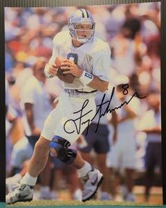 lot 271 image: 8 X 10 PHOTO SIGNED BY FORMER COWBOYS PLAYER AND HALL OF FAME MEMBER TORY AIKMAN #8 AS SHOWN.