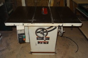 lot 10 image: Jet 10 Cabinet Base Industrial Table Saw - Model # JTAS-10XL-3, Jet Tools 5HP 3 Phase Motor