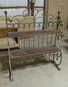 lot 31 image: Metal & Wood Hutch Top, Measures 52 x 43 x 14
