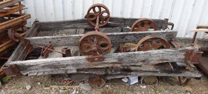 lot 41 image: Lot of Antique Railroad Yard Rocker Carts, Chas. E. Francis Co. Russville, Ind