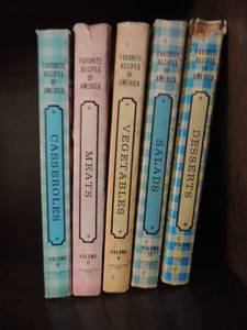 lot 75 image: 5 cookbooks Favorite recipes of America- Casseroles, salads, meats, vegetables, desserts