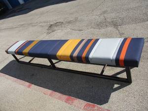 lot 1 image: Long-Fabric Big Stripe Bench