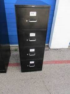 lot 21 image: HON- 25-Deep Black,  Vertical File Cabinet,  4-Drawer