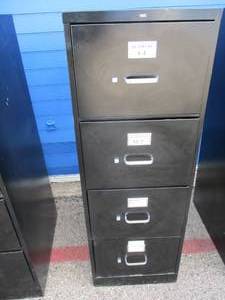 lot 22 image: HON-25-Deep Black, Vertical File Cabinet,  4-Drawer