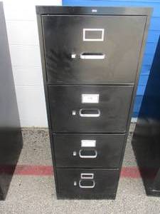 lot 23 image: HON-25-Deep Black, Vertical File Cabinet,  4-Drawer