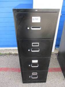 lot 24 image: HON- 25-Deep Black, Vertical File Cabinet, 4-Drawer