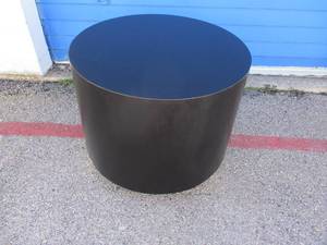 lot 31 image: Black-Wood Goods Industries, 30-Rd. x 24-H  Plant Stand  Table. Very Heavy