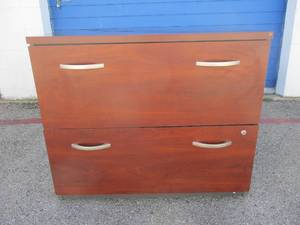 lot 32 image: BUSH Business Furniture, Lockable (NO KEYS), 2-Drawer Cabinet File Cabinet