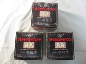 lot 62 image: 3-Boxes of  12-Ga, 2-34-In. 7-12 Shot, Winchester AA, Super-Handicap, Heavy Target Load, Shotgun Shells.  #AAHA127
